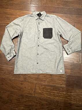 Reversible Button-Down Shirt XL Gray/Black‎
